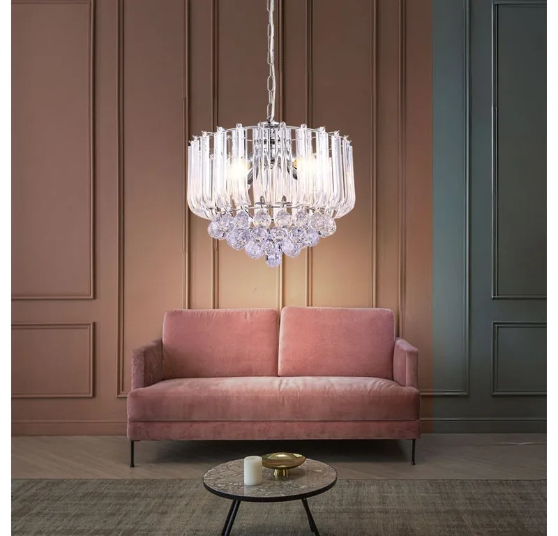 Kroonluchter Globo Minnesota LED - met heldere acryldecoratie en acrylkristallen de Globo en Chrome – photo produit 5 sur 5