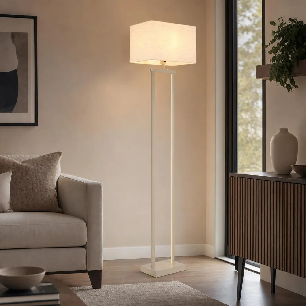 Lampadaire Led, Lampe De Salon, Variateur Tactile, Métal H 153 Cm de Globo en Beige – photo produit