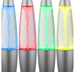 Lavalampe, LED-Leuchtmittel fest verbaut, Farbwechsel, Farbig, LED Lavalampe Glitzer Tischleuchte Farbwechsel Glitter Dekoleuchte de Globo en Argent – photo produit 1 sur 5