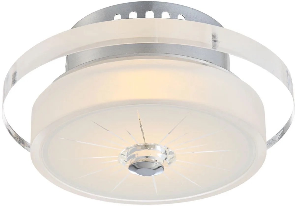 LED 9 watt plafondlamp patroon glas helder woonkamer eetkamer rond Globo 49305-9 by Globo in White – product photo