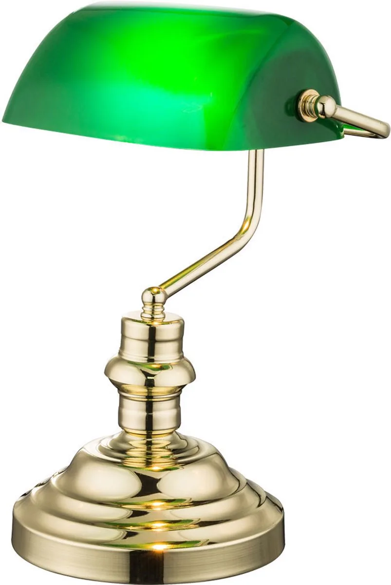LED banklamp bureaulamp tafellamp kantoor bibliotheek bureau antiek messing tafellamp by Globo in Green – product photo