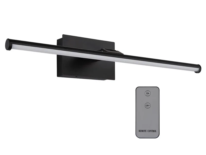 LED Bilderleuchte, USB aufladbar, LED fest integriert, Warmweiß, Wandlampe kabellos ohne Strom, Akkulampe Bildbeleuchtung 40cm von Globo in Schwarz – Produktfoto