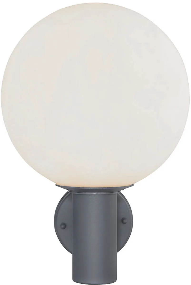 LED buitenlamp wandlamp tuinlamp rvs gevelverlichting glazen bol wit, rvs 10,5W 1055lm warm wit, DxH 25x37 cm von Globo in Anthrazit – Produktfoto