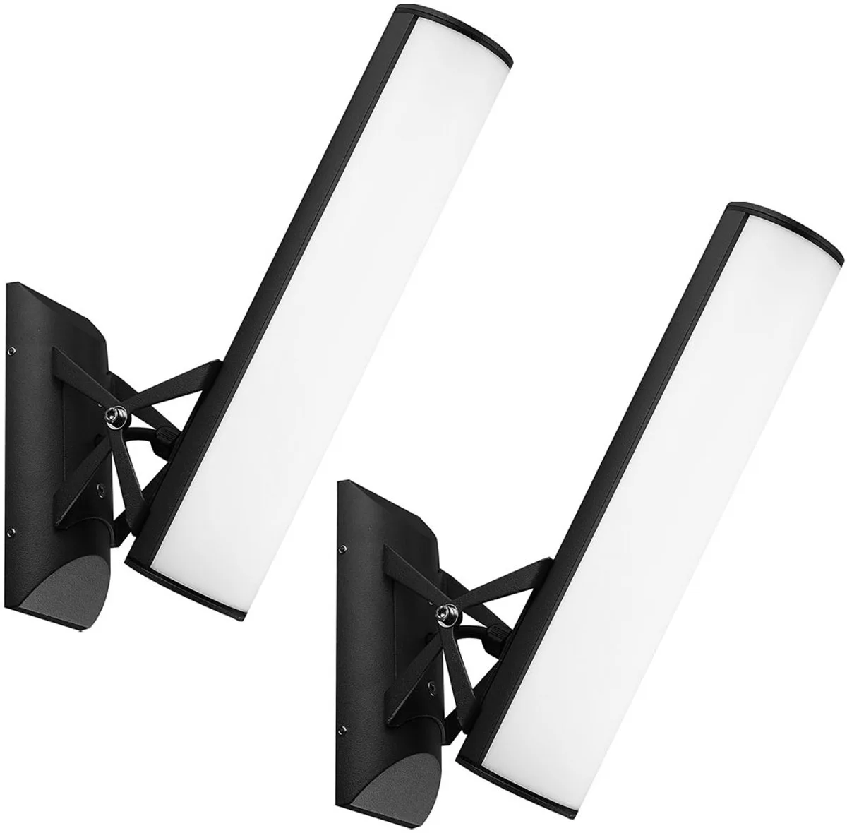 LED buitenwandlamp ALU woning terras gevelverlichting verstelbaar set van 2 de Globo en Gris – photo produit