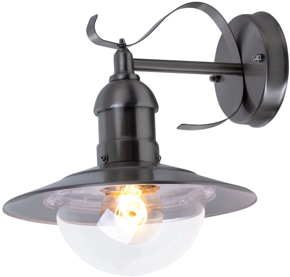 LED buitenwandlamp roestvrij staal lantaarn zilveren gevellamp voordeurlamp tuinlamp, 3,7W 320lm warm wit, BxH 28 x 27 cm von Globo in Silber – Produktfoto