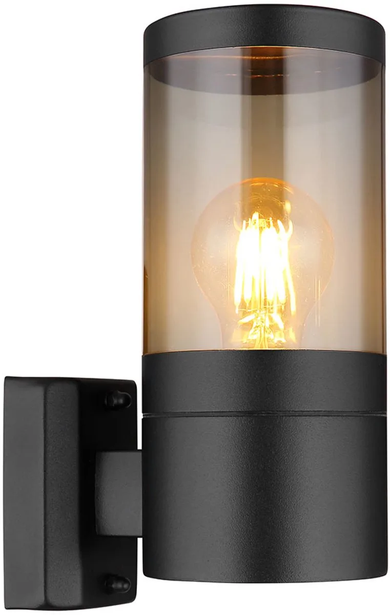 LED buitenwandlamp RVS buitenlampen huiswandlampen RVS, black smoke, 7W 806lm warm wit, LxBxH 15,5x10,2x24 cm de Globo en Noir – photo produit