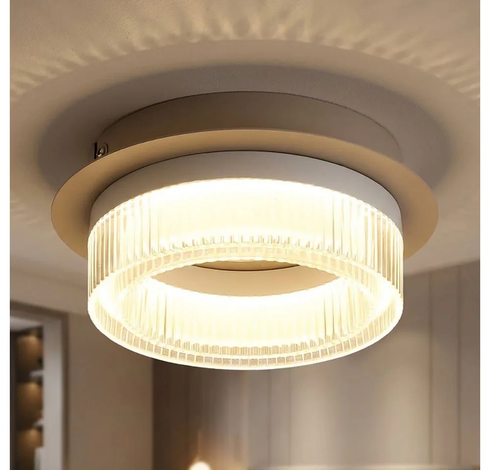 LED Deckenleuchte, LED-Leuchtmittel fest verbaut, Warmweiß, Deckenlampe Deckenleuchte Flurleuchte Küchenlampe sandfarben LED 16 cm von Globo in Weiß – Produktfoto