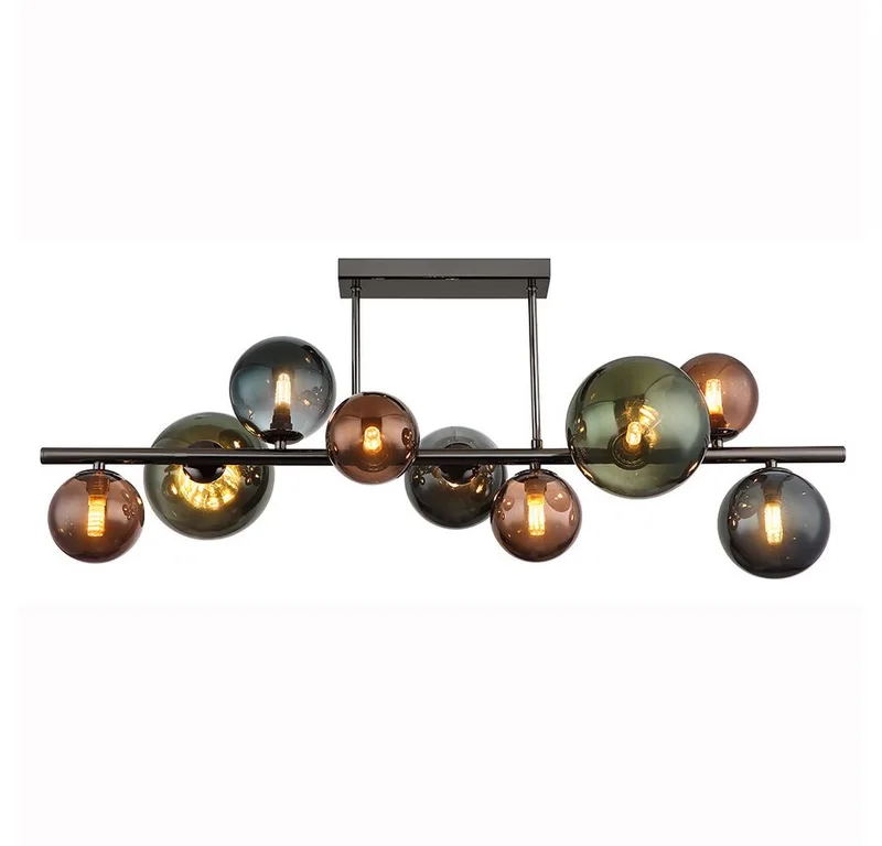 LED Deckenleuchte, Leuchtmittel inklusive, Warmweiß, Deckenleuchte Deckenlampe Glas Kugeln Wohnzimmerleuchte grau 9xLED de Globo en Multicolore – photo produit