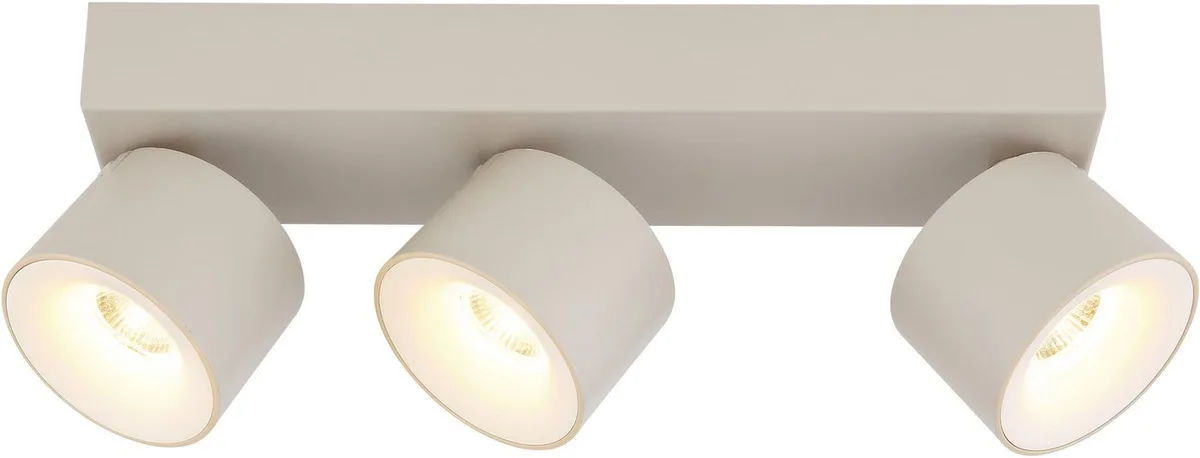 LED Deckenspot RAE, LED fest integriert, Warmweiß, LED Strahler Sand, Aluminium/Opal, dreh-/schwenkbar, LED 6W de Globo en Marron – photo produit