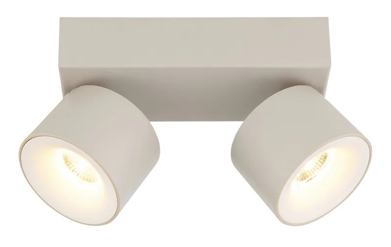 LED Deckenspot RAE, LED fest integriert, Warmweiß, LED Strahler Sand, Aluminium/Opal, dreh-/schwenkbar, LED 6W de Globo en Marron – photo produit