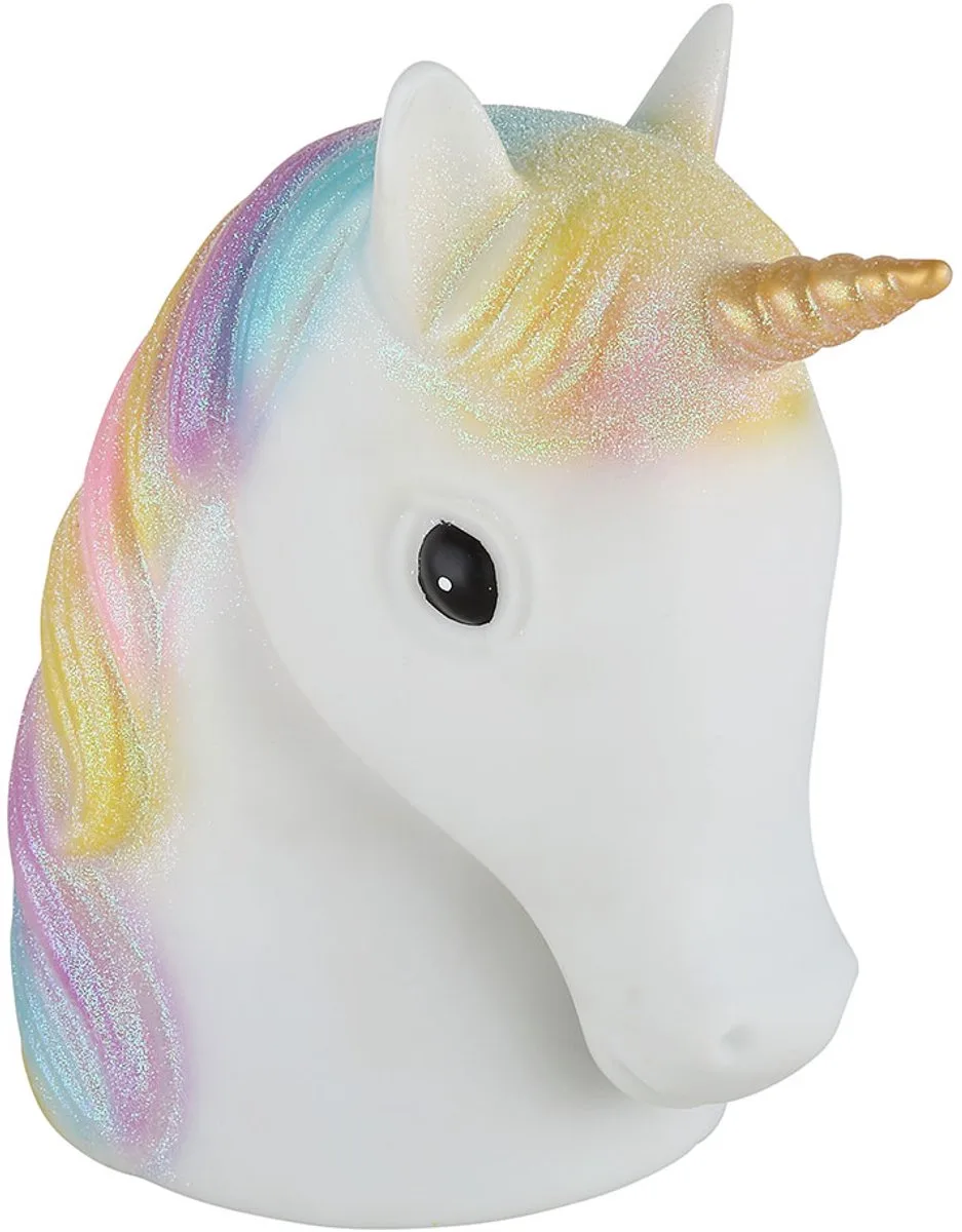 LED decoratieve lamp kinderkamer lamp nachtlamp eenhoorn tafellamp USB of batterijen, 2W 100lm warm wit, LxH18 x 21 cm de Globo en Kleurrijk – photo produit