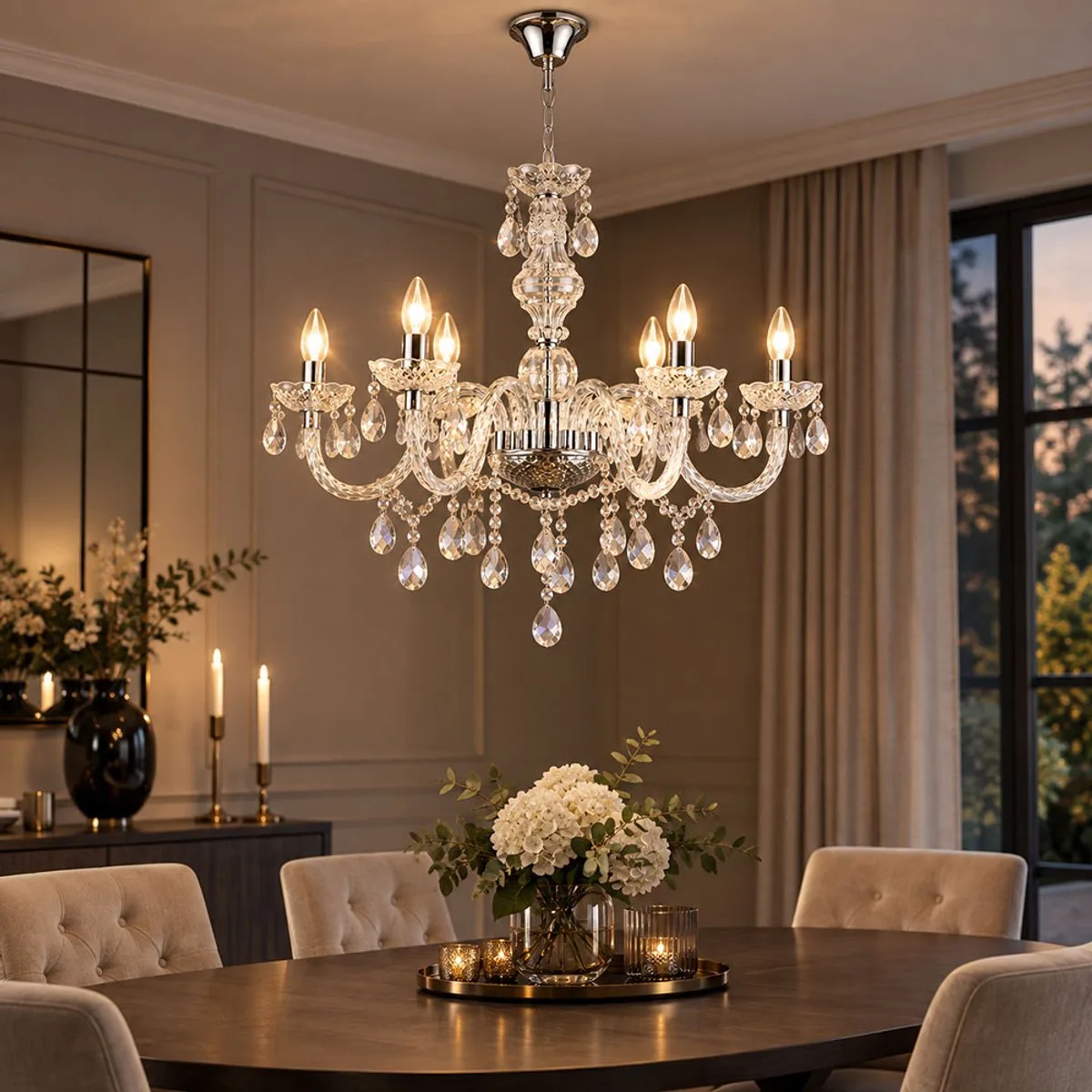 LED-design kroonluchter, plafondlamp, hanglamp, hangverlichting, woonkamer, slaapkamer, chroom von Globo in Silber – Produktfoto