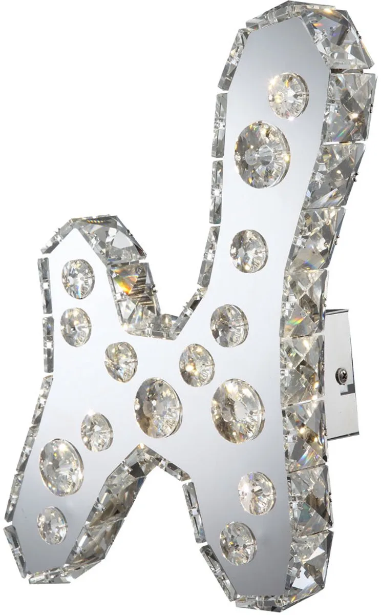 LED design wandlamp woonkamer slaapkamer verlichting kristal licht chroom Globo 67043W de Globo en Argent – photo produit