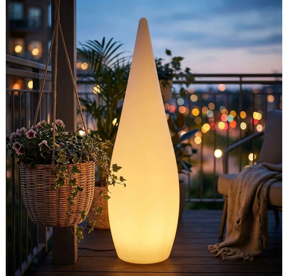 LED Gartenleuchte, Leuchtmittel inklusive, Warmweiß, Stehleuchte Außen Gartenlampe Standleuchte LED Stehlampe mit Erdspitz by Globo in White – product photo