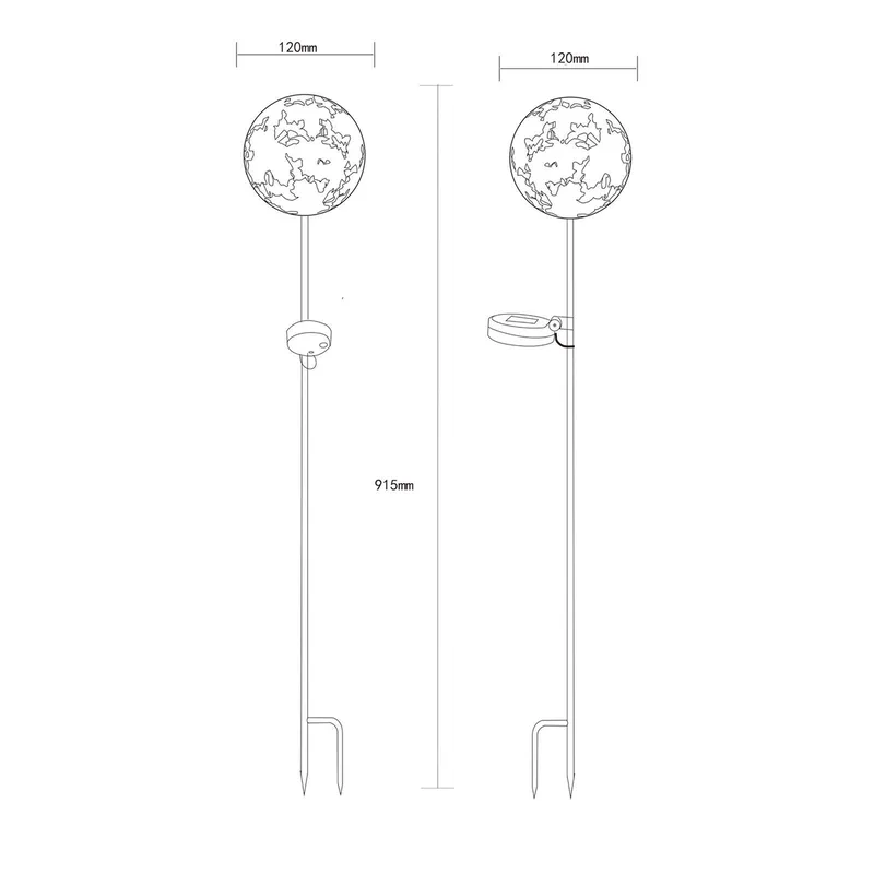 LED grondspies lamp 36747, bol, roestbruin, metaal von Globo in Roest – Produktfoto