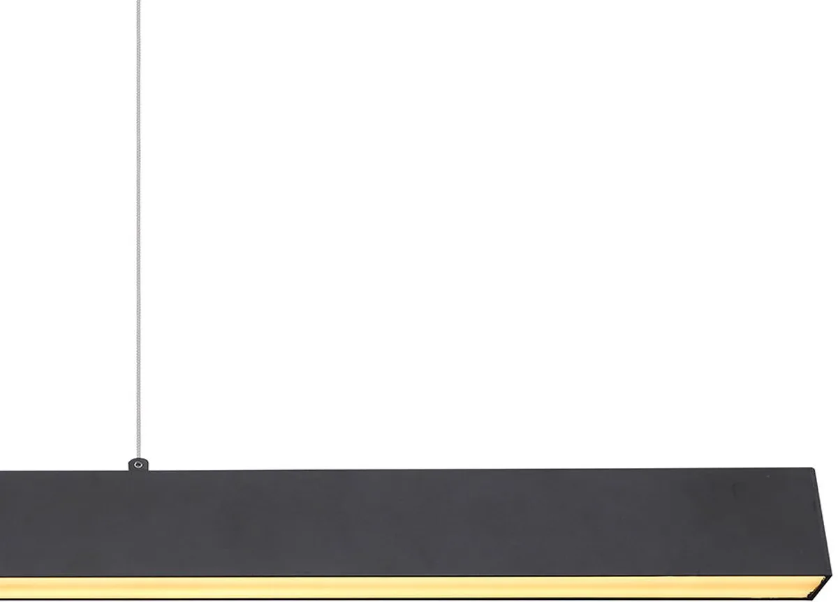 LED hanglamp dimbaar via wandschakelaar Hanglamp Designlamp Eettafellamp, geheugenfunctie, metaal wit opaal, L 121 cm de Globo en Noir – photo produit