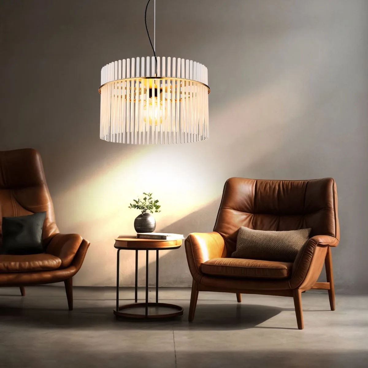 LED hanglamp eetkamerlamp glas plafondlamp, metalen zwarte glazen staven, 1 vlam, 7W 806lm warm wit, D 40 cm från Globo i Guld – produktbild