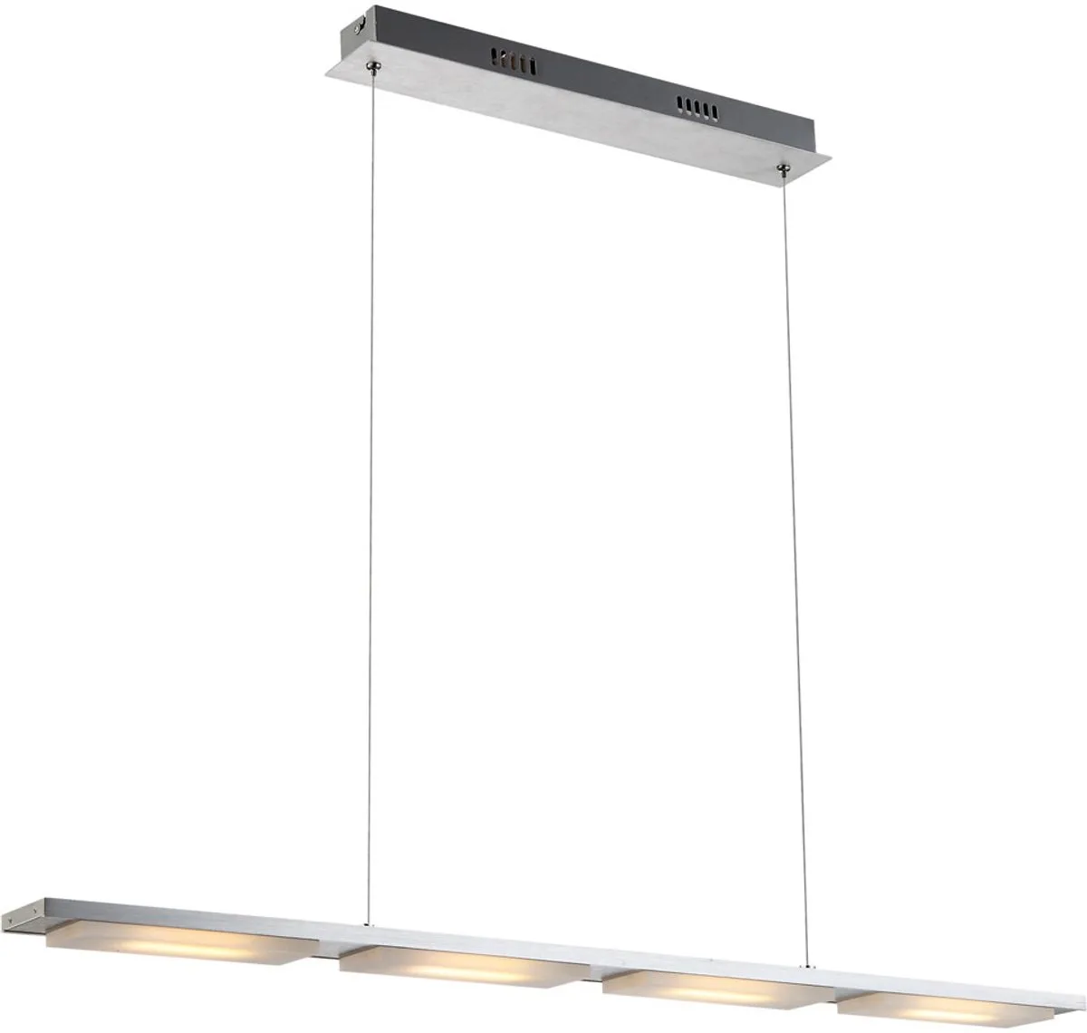 LED hanglamp eetkamerlamp woonkamerlamp keukenlamp plafondlamp, aluminium acryl satijnzilver, 6W 500Lm 3500K neutraal wit, H 120 cm de Globo en Argent – photo produit