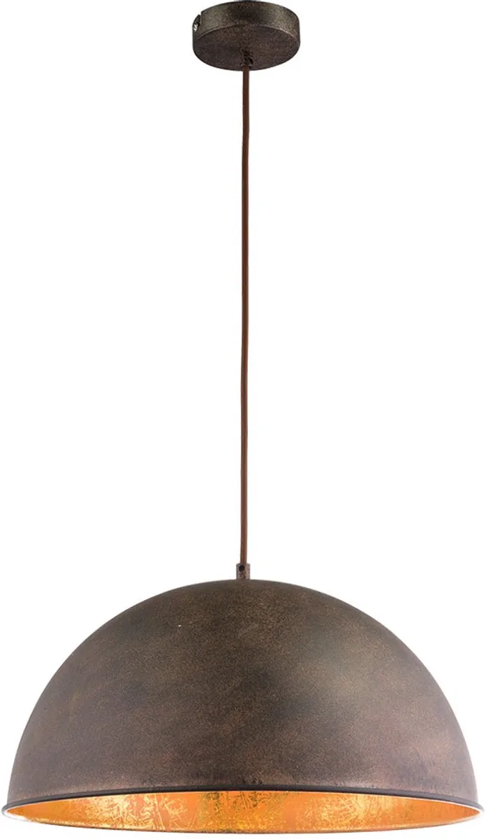 LED hanglamp eettafel hanglamp goud industrieel retro hanglamp vintage keuken, metaal roestkleurig, 7W 806lm warm wit, DxH 41x120 cm van Globo in Bruin – productfoto