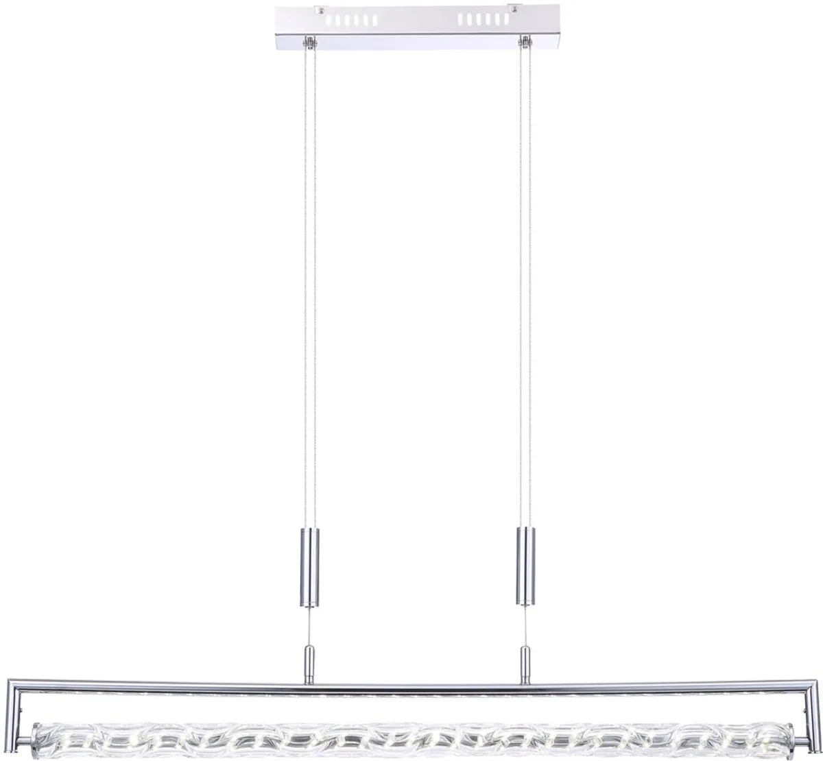 LED hanglamp Hanglamp Beam design chroom in hoogte verstelbaar H 160 cm Woonkamer van Globo in Zilver – productfoto