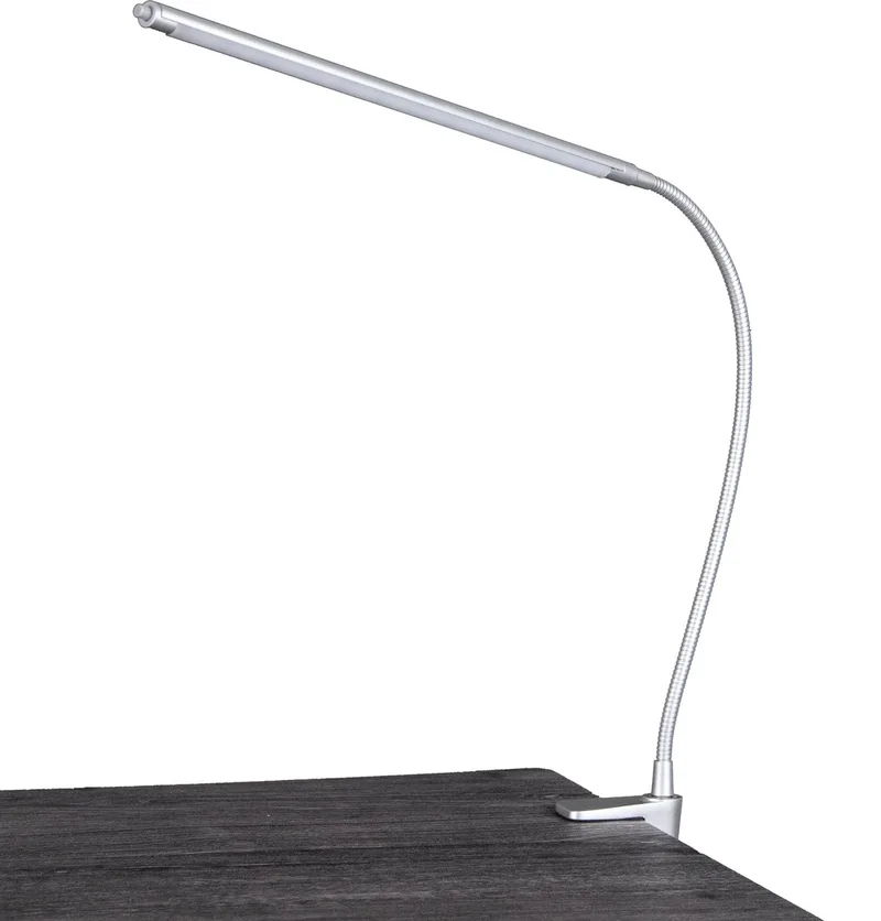LED klemlamp bureaulamp verstelbaar metaal, 1x LED warm wit, BxH 38x60 cm von Globo in Silber – Produktfoto