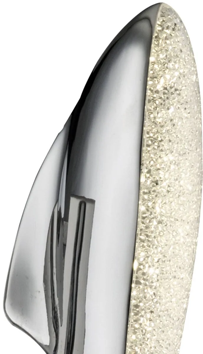 LED kristallen wandlamp, walvis design, chroom, H 23,5 cm PRESTON de Globo en Argent – photo produit