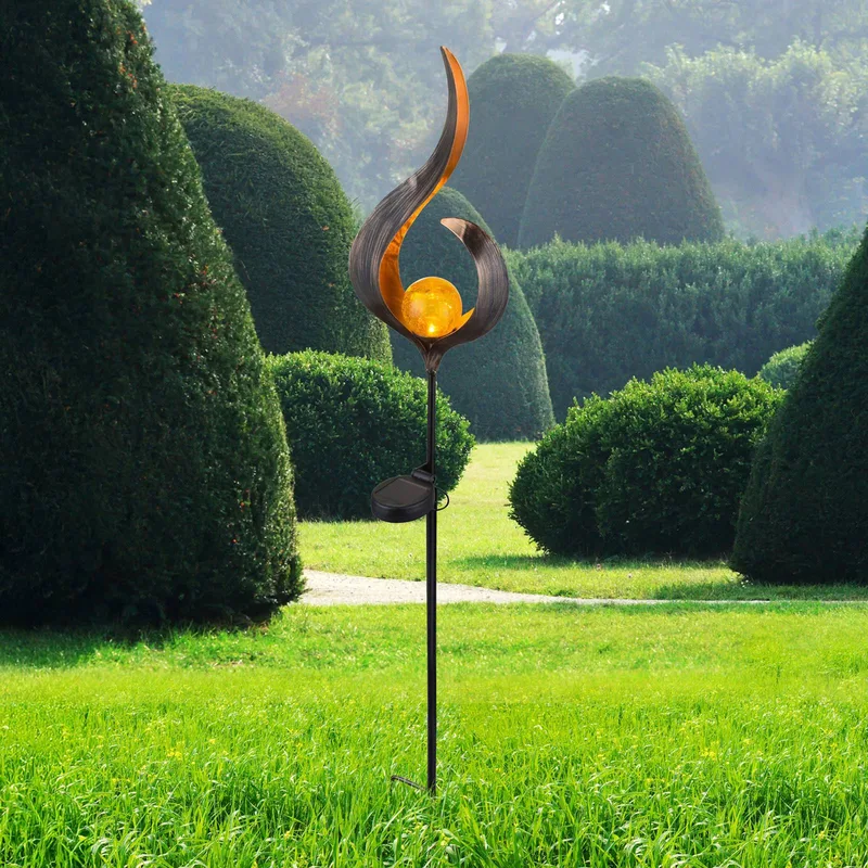 LED lamp op zonne-energie 33465, grondspies, bronskleurig, metaal, glas fra Globo i Bronze, Guld, Helder – produktbillede