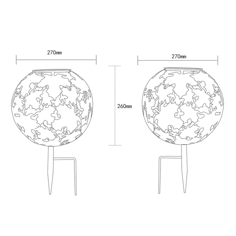 LED lamp op zonne-energie 36749S wereldbol Ø 27 cm, grondspies by Globo in Silver – product photo