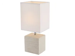 LED Nachttischlampe, LED wechselbar, warmweiß, Designklassiker Fensterlampe Fensterbank Lampenschirme Stoff Weiß 29cm von Globo in Beige, Weiß – Produktfoto 3 von 4