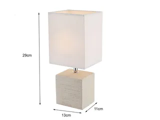 LED Nachttischlampe, LED wechselbar, warmweiß, Designklassiker Fensterlampe Fensterbank Lampenschirme Stoff Weiß 29cm von Globo in Beige, Weiß – Produktfoto 4 von 4