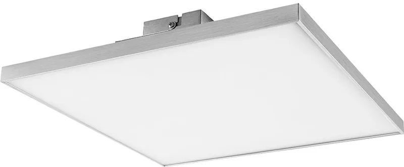 LED opbouwlamp gesatineerd vierkant plafondpaneel nikkel mat Plafondlamp Opbouwlamp Modern, metaal, 24W 1970Lm warm wit, LxBxH 30x30x5,5 cm de Globo en Argent – photo produit