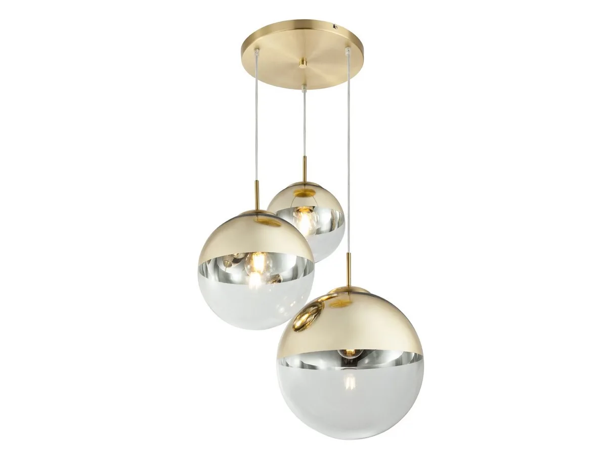 LED Pendelleuchte, LED wechselbar, warmweiß, ausgefallene Cluster Glas-kugel für Esstisch Treppenhaus Gold-en Ø51cm de Globo en Or – photo produit