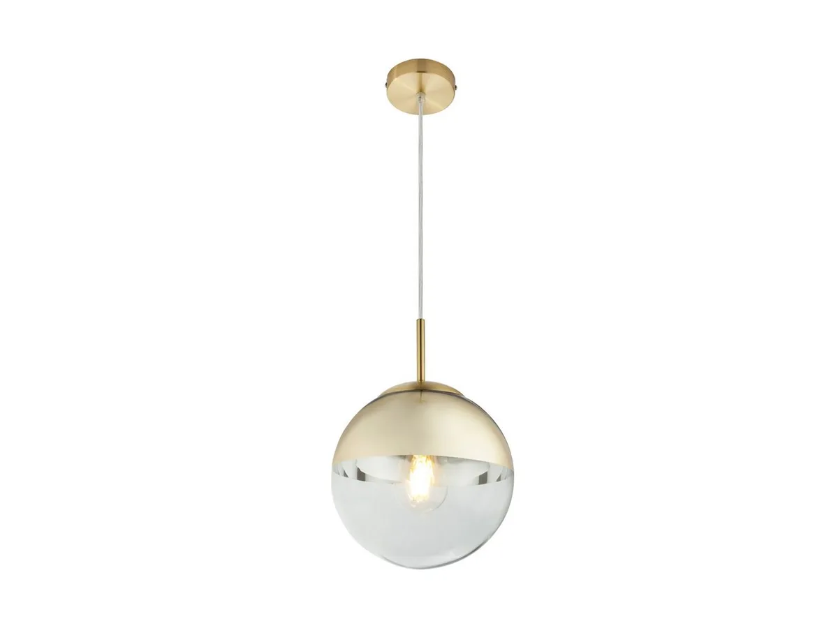 LED Pendelleuchte, LED wechselbar, warmweiß, klein ausgefallene Glas-kugel hängend für übern Esstisch Gold-en Ø20cm de Globo en Or – photo produit