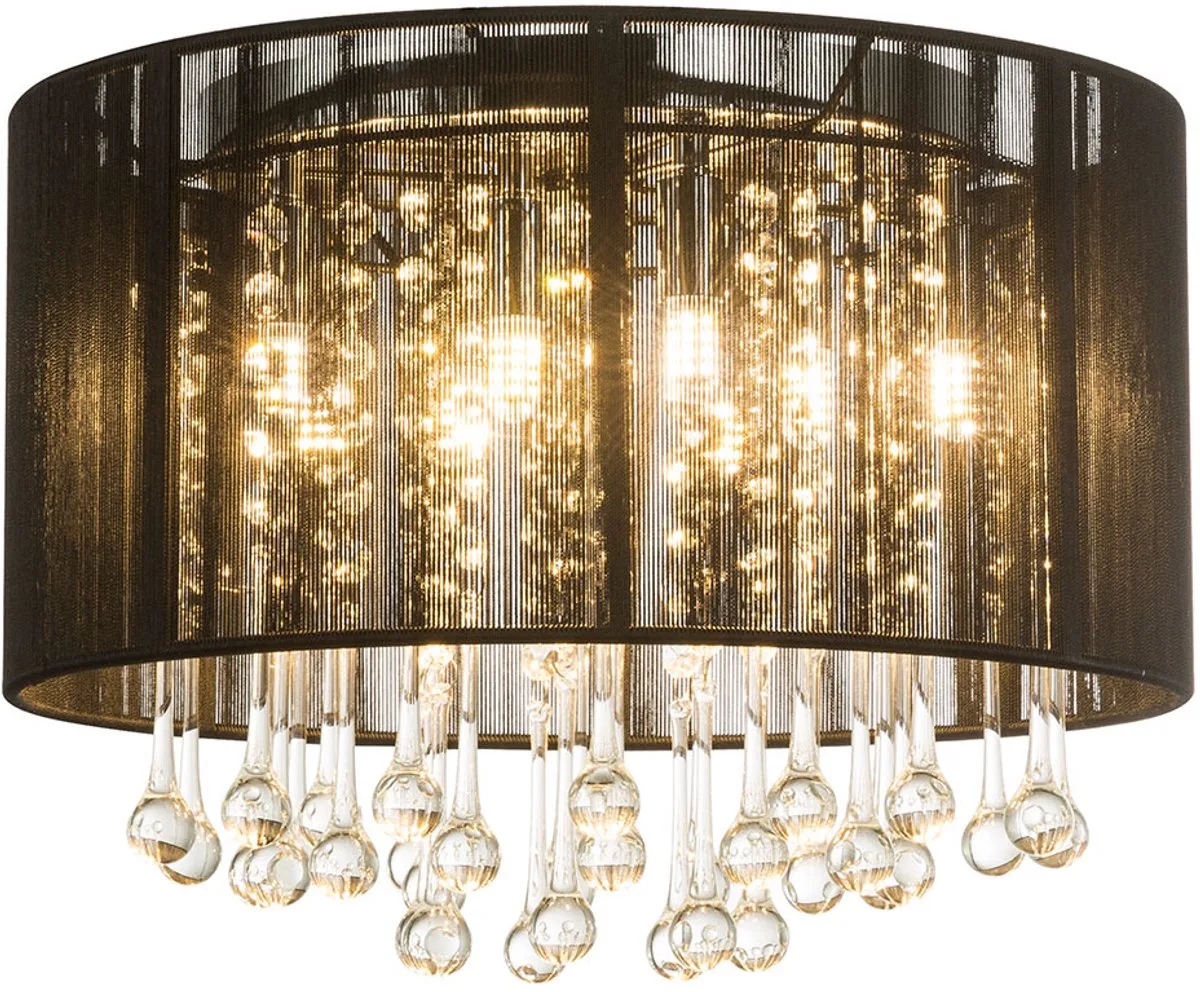 LED plafond hanglamp glas kristal woonkamer hanglamp zijde de Globo en Noir – photo produit
