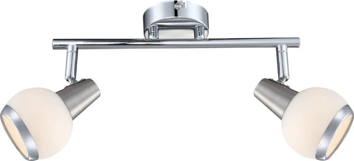 LED-plafondlamp, 2-vlammig, draaibaar, metaal, glas, L 30 cm by Globo in Silver – product photo