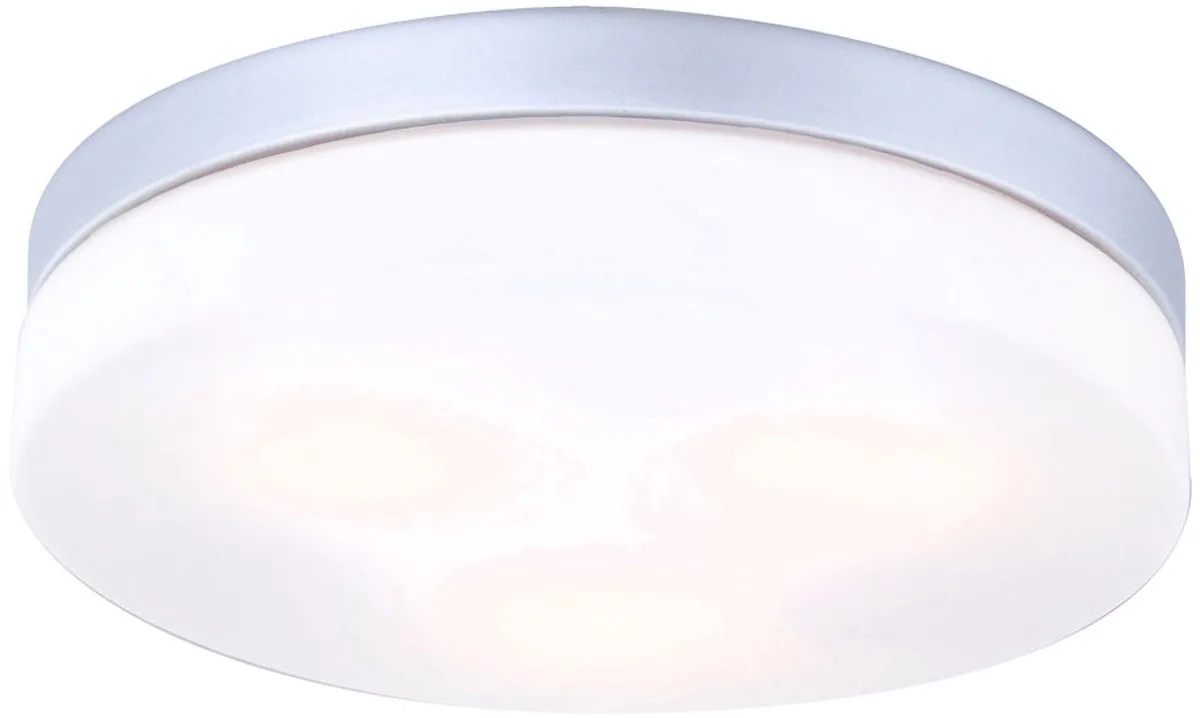 LED plafondlamp aluminium rond buitenlamp balkonlamp badkamerlamp wit, 3x 3,7W 320Lm warm wit, DxH 30x7 cm de Globo en Argent – photo produit