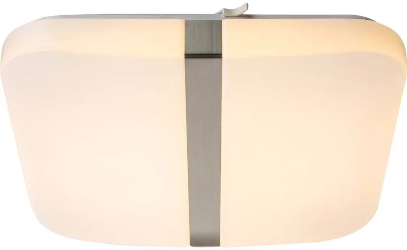 LED plafondlamp chroom woonkamer plafondlampen eetkamer, vierkant, 28 watt 1000 lumen 3000 Kelvin, LxBxH 33,5x33,5x6,7 cm fra Globo i Hvid – produktbillede