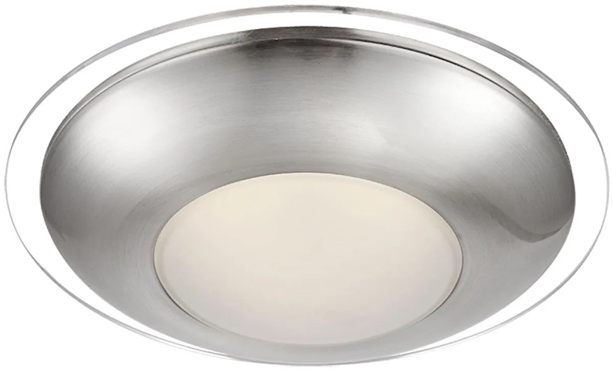LED plafondlamp chroom woonkamerlamp ronde gespiegeld, gesatineerd helder, 12W 960Lm warm wit, DxH 26x10 cm de Globo en Argent – photo produit