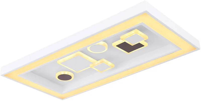 LED plafondlamp dimbaar afstandsbediening plafondlamp woonkamer modern, CCT, schakelaar dimmer, 1x LED 36W 1900Lm, LxBxH 60x30x7 cm de Globo en Blanc – photo produit