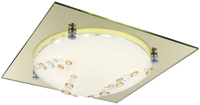 LED plafondlamp glas kristallen chroom goud L 31,5 cm woonkamer slaapkamer eetkamer von Globo in Orange – Produktfoto
