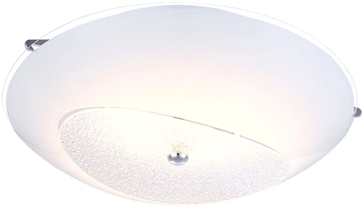 LED plafondlamp kristal spotlight woonkamer chroom lamp rond glas opaal by Globo in White – product photo