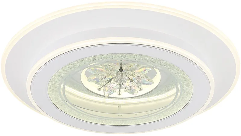 LED plafondlamp kristallen Plafondlamp met afstandsbediening Daglichtlicht dimbaar, CCT timer, 36W 1750Lm warm-koud D 46 cm von Globo in Weiß – Produktfoto