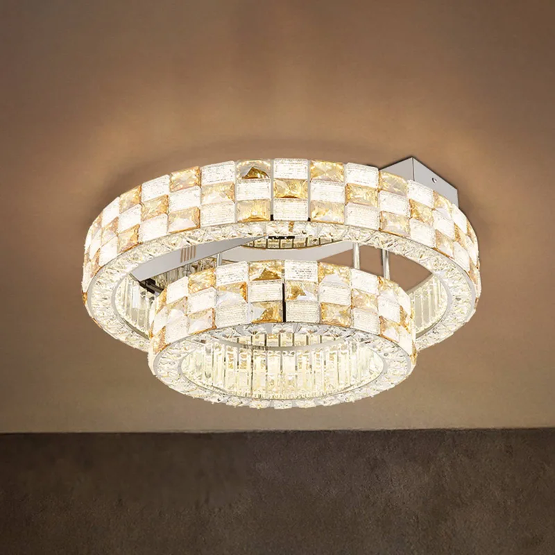 LED plafondlamp Lidia, amber/helder, glas, CCT, dimbaar von Globo in Amber, Helder, Chrom – Produktfoto