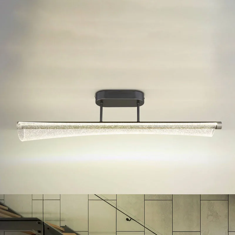 LED plafondlamp Malinda, transparant/antraciet, 81 cm lang, CCT de Globo en Helder, Anthracite – photo produit