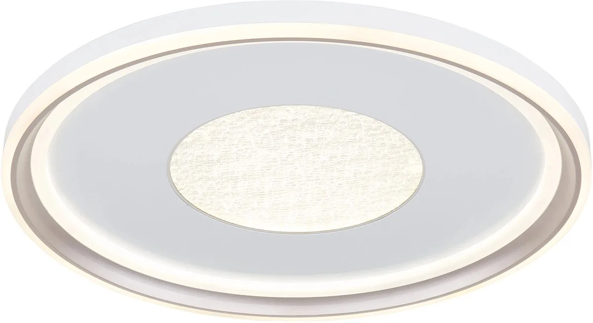 LED plafondlamp met afstandsbediening dimbaar 3D effect woonkamerverlichting wit, CCT, 60W 630-6100Lm warm wit-koud wit, DxH 59x6,5 cm de Globo en Champagne – photo produit