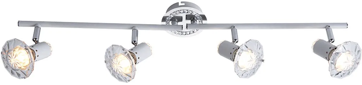 LED Plafondlamp Metaal Licht Chroom Wit Kristallen Spot Beweegbare Verlichting de Globo en Argent – photo produit