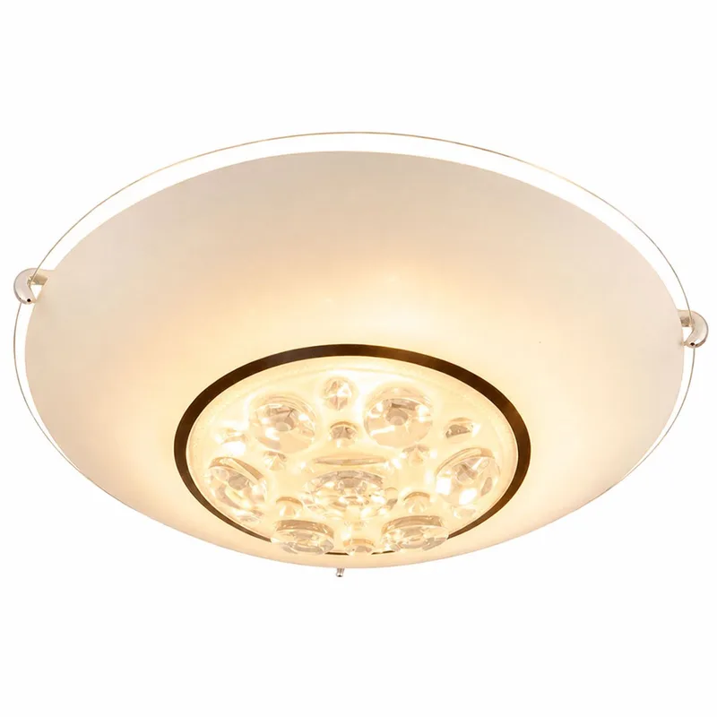 LED-plafondlamp, metalen behuizing, chroom, helder glas, kristallen, D 25 cm de Globo en Argent – photo produit