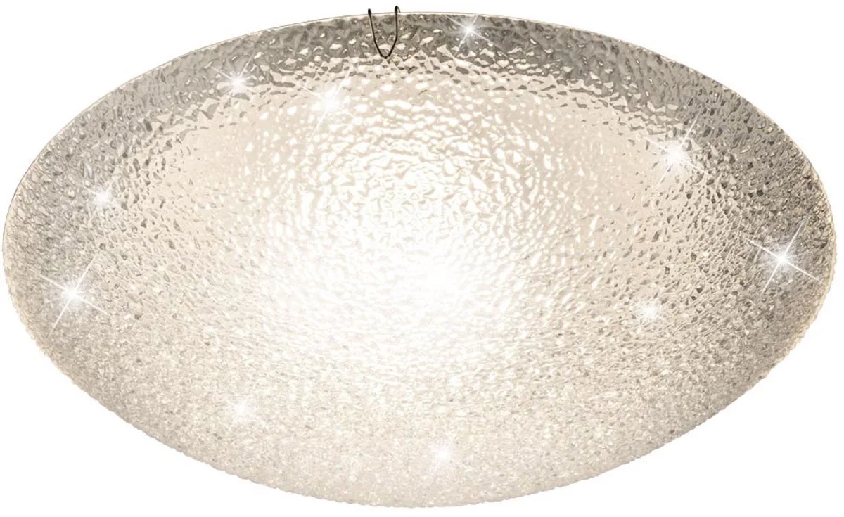 LED plafondlamp moderne woonkamerlamp helder glas chroom, ijskoud rond, 1x LED 12 Watt 800 Lm warm 30 cm fra Globo i Hvid – produktbillede