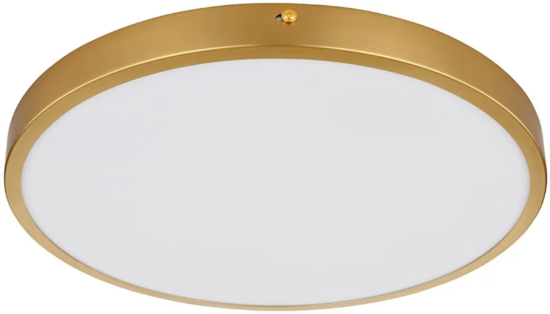 LED plafondlamp Plafondlamp Woonkamerlamp Eetkamerlamp rond, metaal kunststof, 22W 1800lm warm wit 3000K, D 35 cm von Globo in Messing – Produktfoto