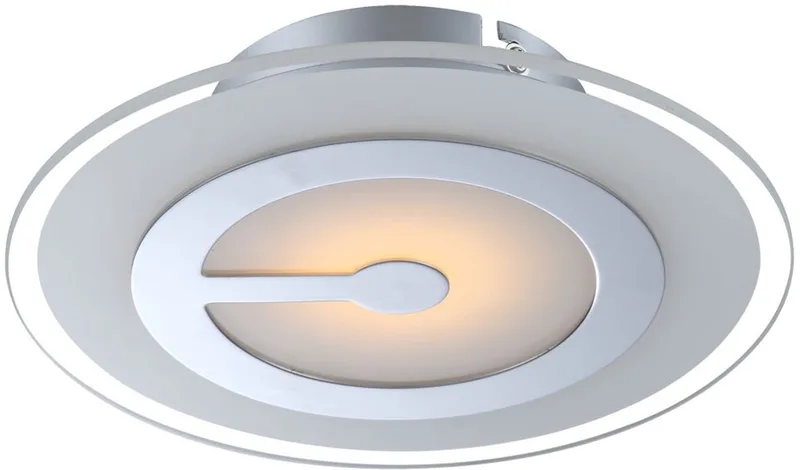 LED plafondlamp Plafondlamp Woonkamerlamp Metaal chroom Gesatineerd glas warm wit D 23 cm de Globo en Argent – photo produit
